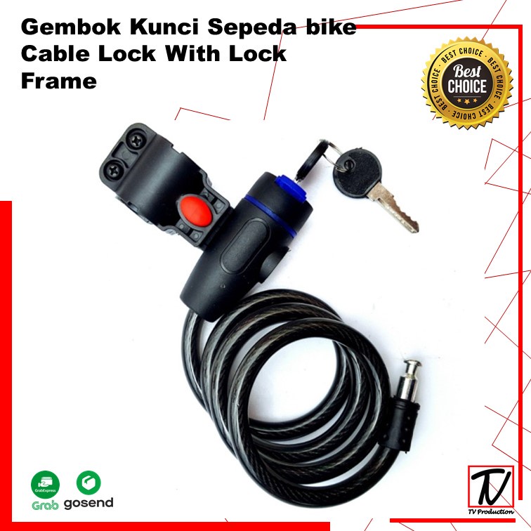 TERMURAH Gembok Kunci Sepeda bike Cable Lock With Lock Frame