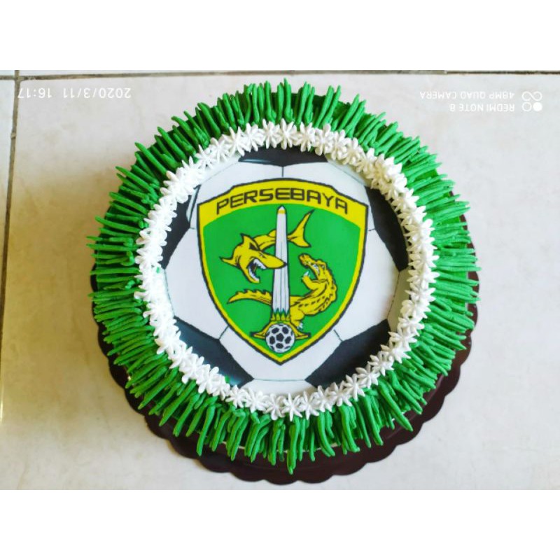 

PROMO !!! ICE CREAM TART, Model Edible (foto) Persebaya,16 cm,Tart Dalamnya 100% Ice Cream Tanpa Kue