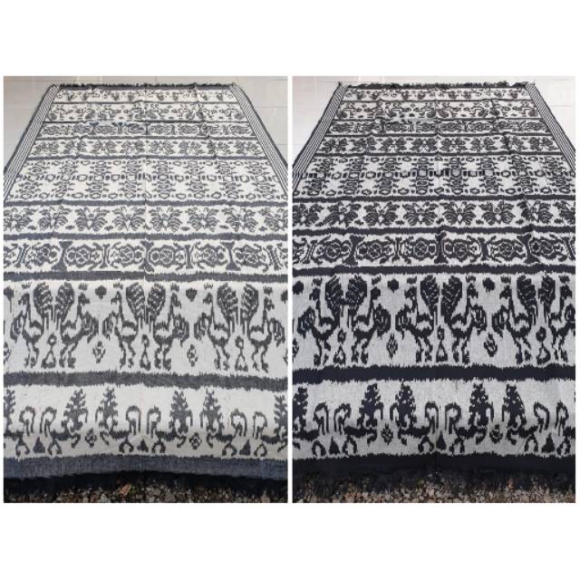 Kain tenun ethnic blanket sumba ntt lombok warna hitam dan putih