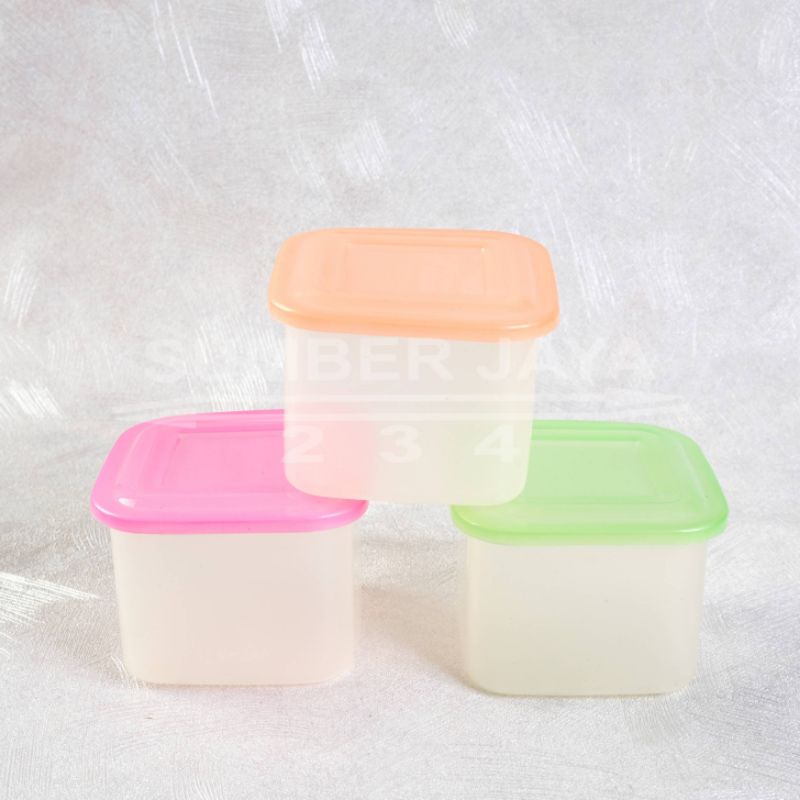 Toples Plastik Segi Warna 500ml / Toples Plastik Mini Kotak 500ml