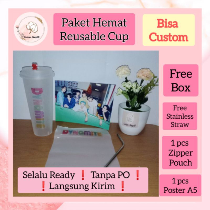 (cod | Free box) PaHe Reusable Cup Doff KPOP BTS EXO NCT BLACKPINK TREASURE TXT RED VELVET
