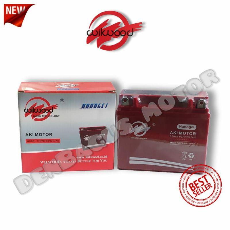 AKI KERING MOTOR TIGER/ AKI KERING TYPE 12N7B-BS TIGER WILWOOD/AKI KERING HONDA TIGER