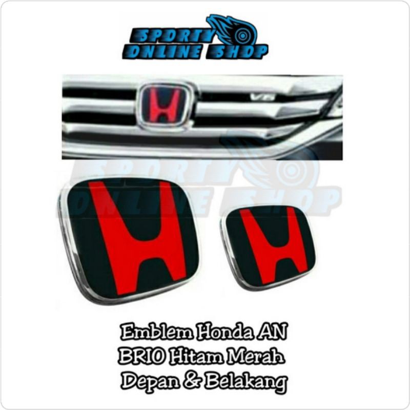 Emblem Brio Depan &amp; Belakang Warna Hitam Merah