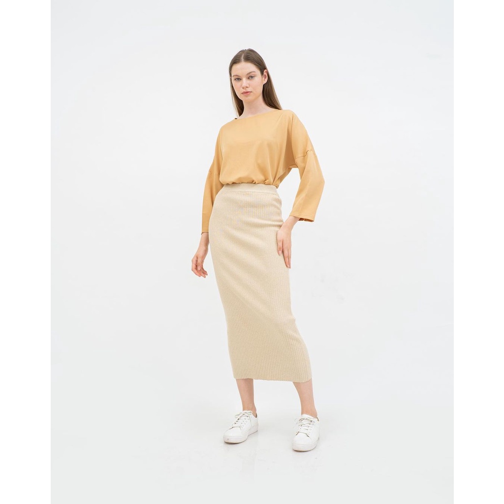 Rok Span Rajut  Rok Rajut Panjang Rok Span Knitted Panjang Rok Panjang Polos Rok Hitam Polos Rok Kerja Wanita-2