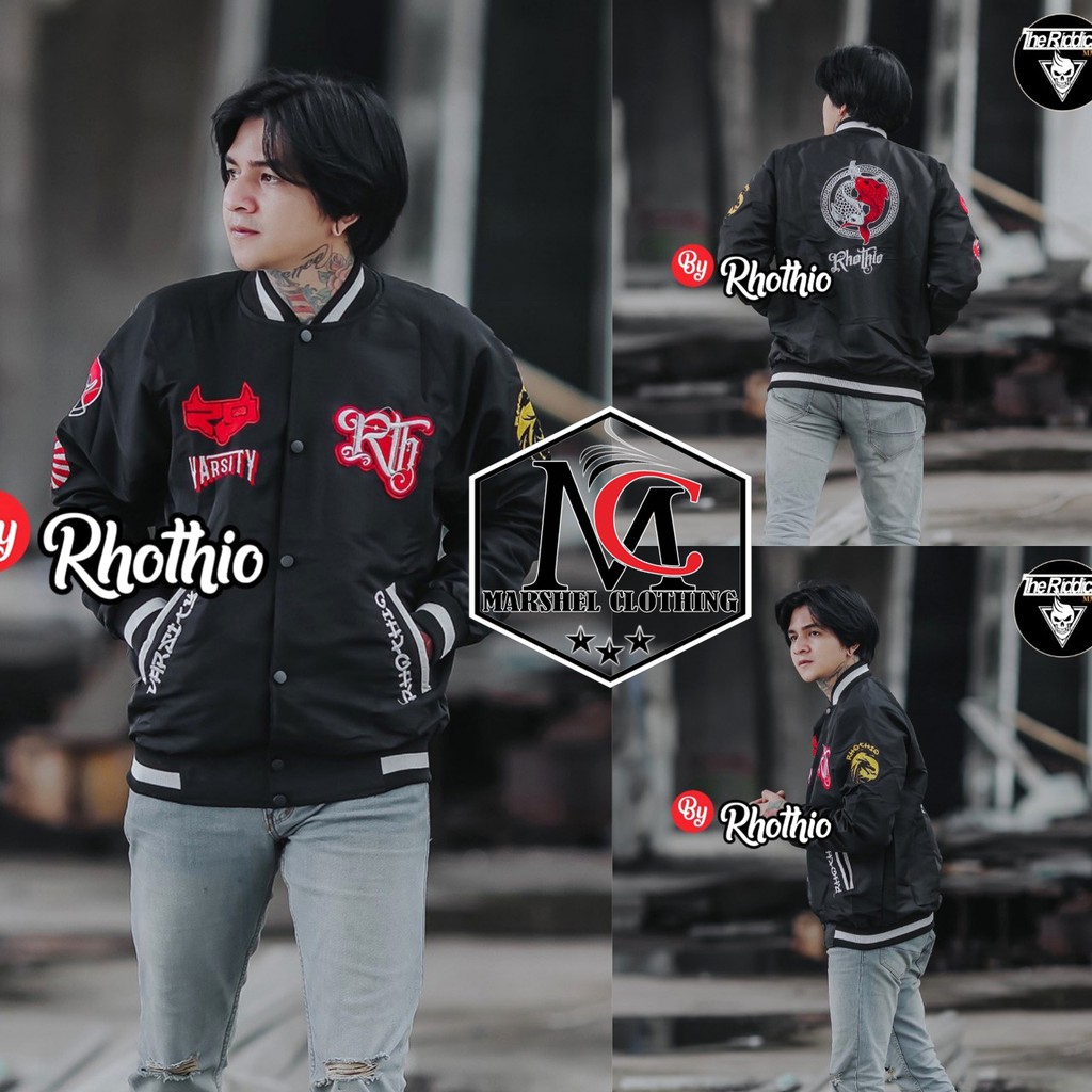 RCL - JAKET VARSITY FULL BORDIR RHOTHIO PARASUT SUPER TASLAN QUALITY PREMIUM PRIA M.L.XL