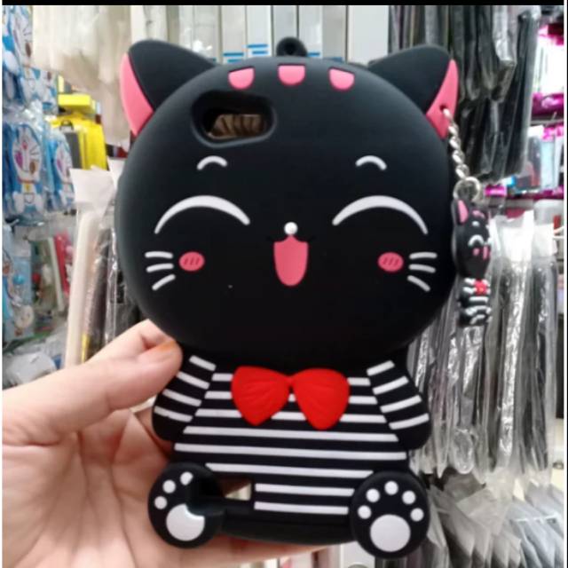 SoftCase Boneka 3D 4D Karakter Soft Oppo A33 / Neo 7 karakter Kucing cover casing silikon