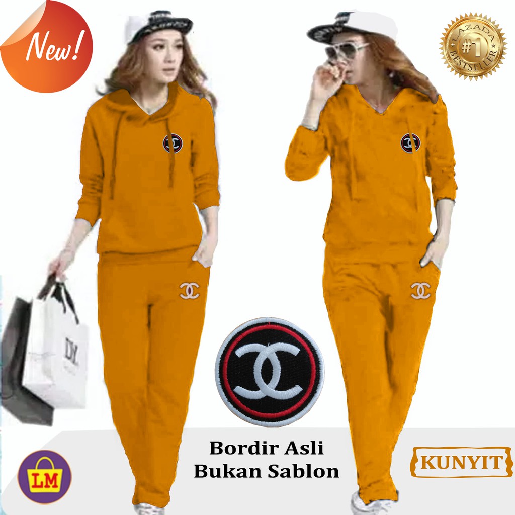 TERMURAH TERLARIS Baju Setelan Olahraga Senam Training Wanita Korea Hoodie LMS 10459 10463 10467