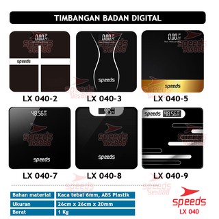 speeds timbangan badan mini digital hitam polos max 180 kg timbangan lemak 040 12