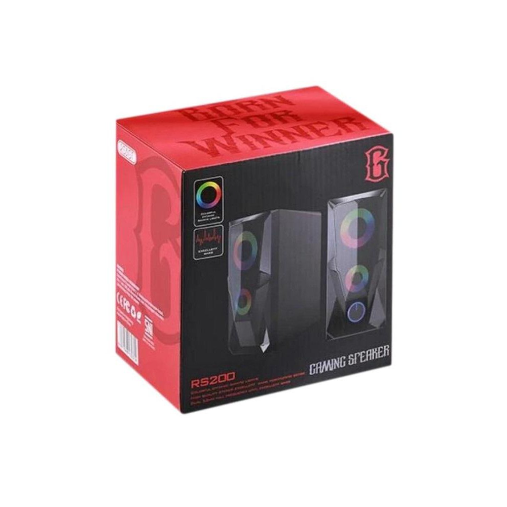 Speaker Gaming Robot RS200 3.5 AUX With 2Channel RGB