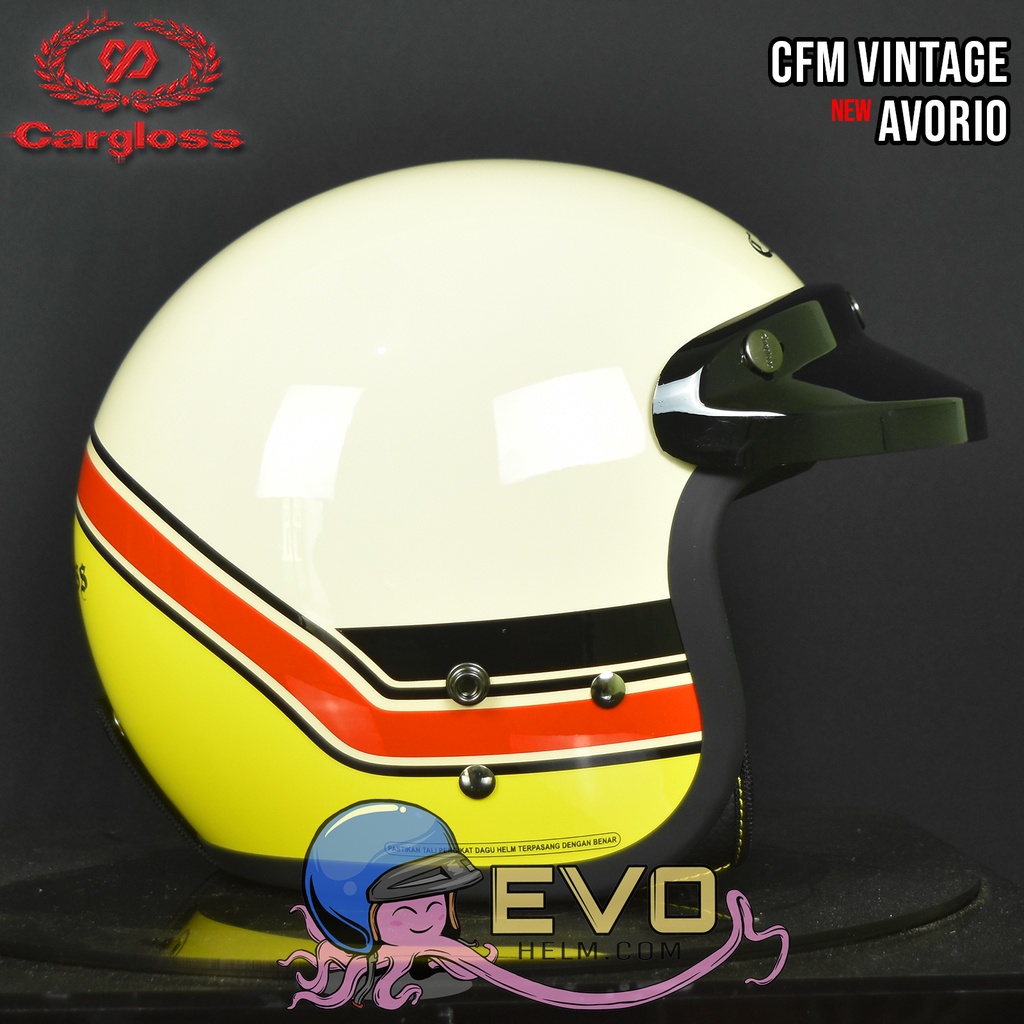 HELM CARGLOSS CFM VINTAGE ORIGINAL 100% CFM AVORIO - PAKET KACA CEK DI VARIAN