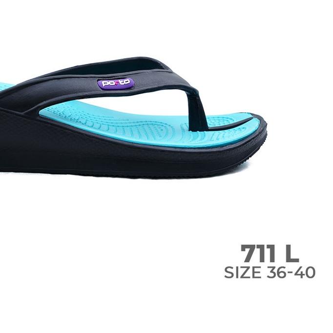 Porto - Sandal Jepit Wanita Heels Nyaman Karet Lunak 711L (Sale)