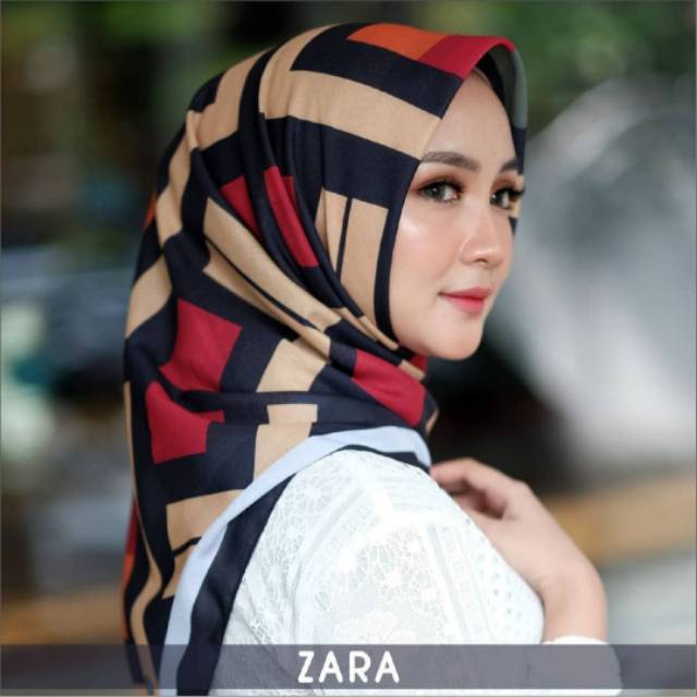 VOAL HIJAB /HIJAB SEGIEMPAT / MOTIF ZARA VOAL SCRAF By ZANEVA HIJAB