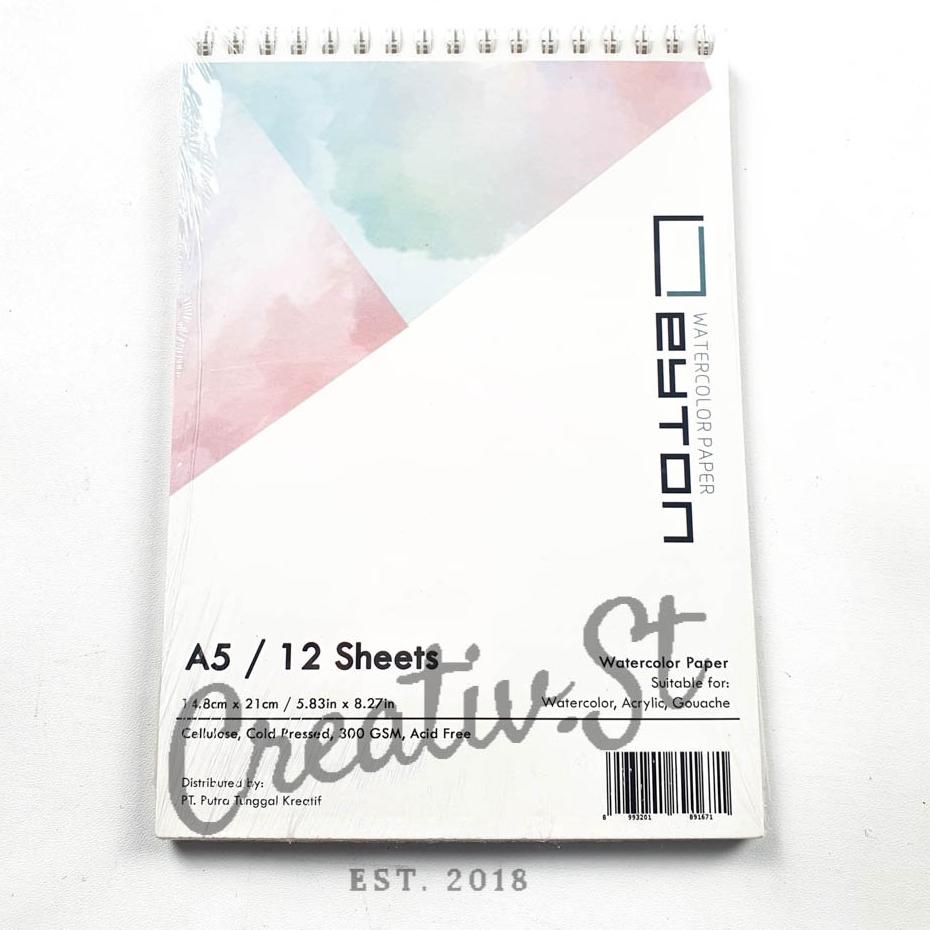 

Kejutan Besar LEYTON Watercolor Book Spiral A5 300 gsm Cold Pressed 12 Sheet