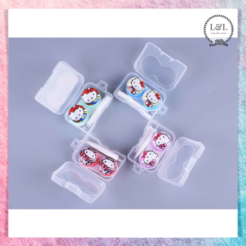 Tempat Soflens Lucu Kontak Lensa Simple Contact Lens Softlens Case 1 Set