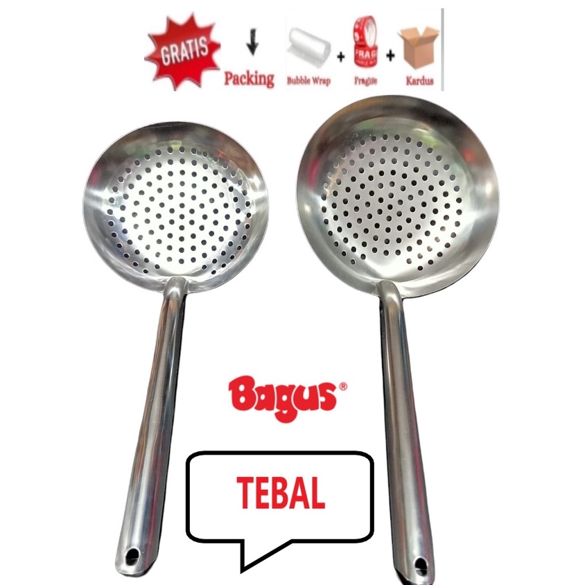 Serok Serokan Saringan Gorengan Bolong Bolong Stainless Tebal Gagang Langsung