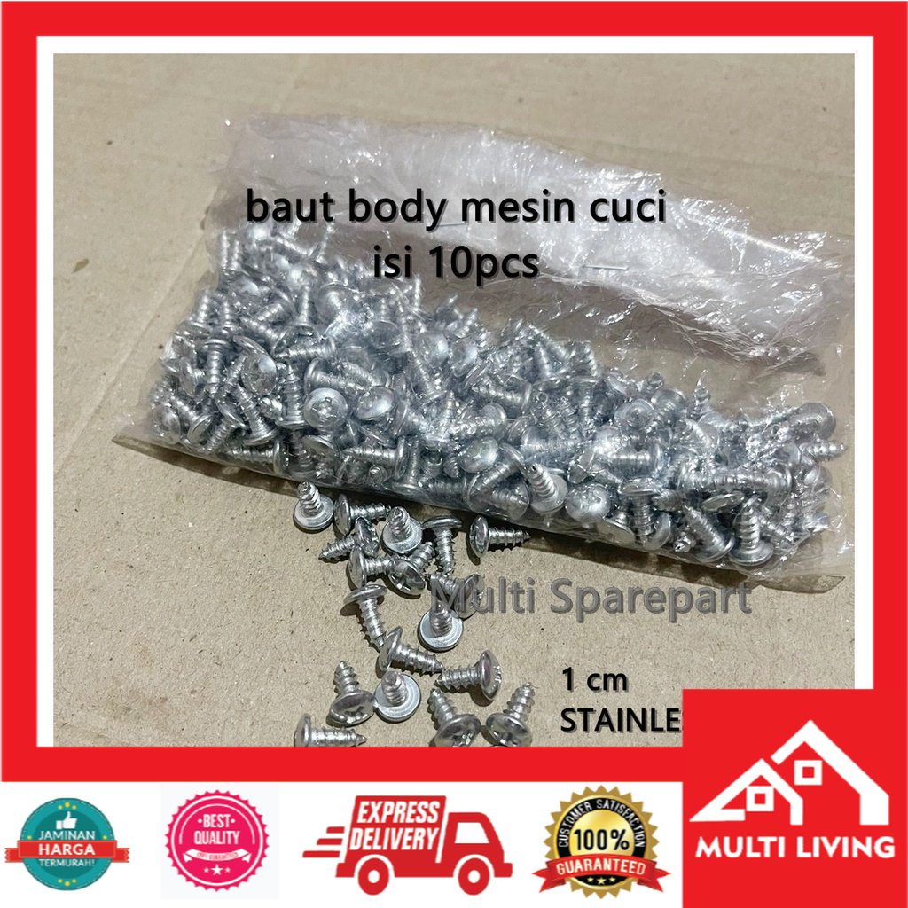 Baut Screw Skrup MESIN CUCI AC Universal 10 pcs Stainless