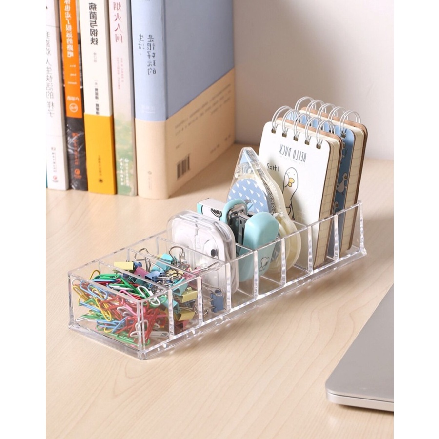 ACRYLIC MAKEUP CUSTOM TEMPAT BEDAK LIPSTIK KABEL REMOT AKSESORIS SERBAGUNA 8 SLOT CABLE STORAGE ORGANISER