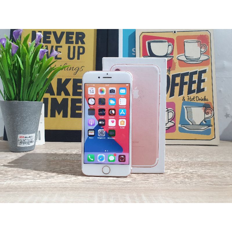 APPLE IPHONE 7 ROSE GOLD 128GB WITHBOX TERMURAH
