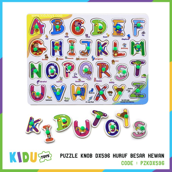 Mainan Puzzle Anak Puzzle Knob Huruf (PART 1) Kidu Toys