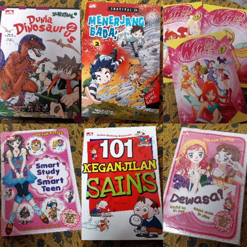 

Preloved Komik Novel Berwarna Survival, Dunia Dino, Smart Study, Winx Club, Keganjilan Sains, Dewasa