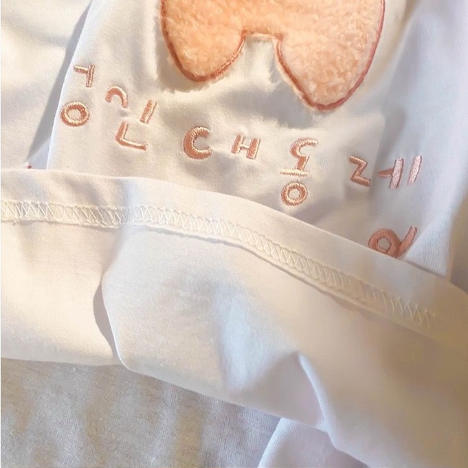 [littlecrab] Kaos Oversize Bunny Bulu With Korean Letter Writing Tshirt Kelinci Lembut Berkualitas T-shirt Bunny Love Soft Color Putih Pink Biru Kaos Unik Cute Tshirt With Soft Fur Kaos Couple Unisex Korean Style