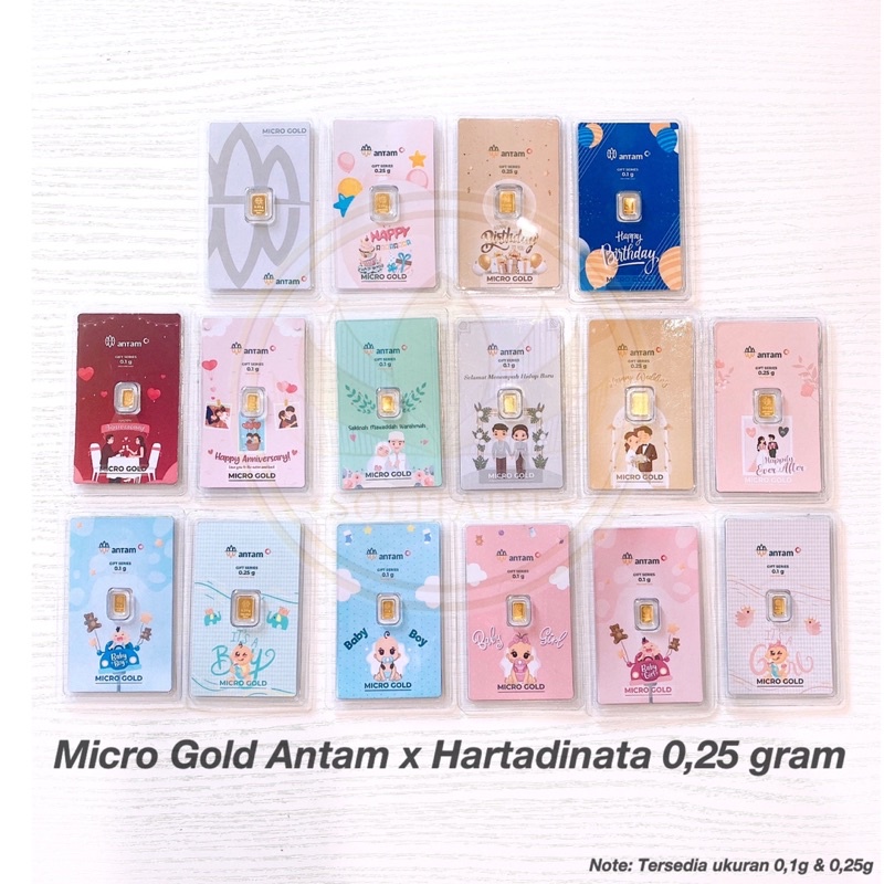 0,25 gr Micro Gold ANTAM HARTADINATA Birthday/Wedding/Babyborn Gift Kado Emas KITA 0.25 gram LM HRTA