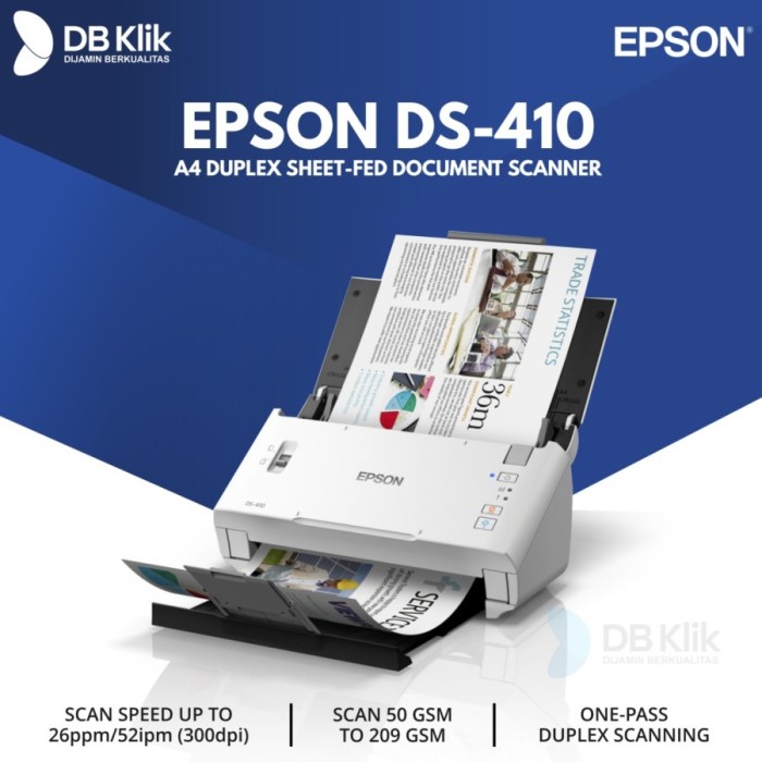 Scanner EPSON DS-410 A4 &quot;Duplex Sheet-fed Document 300DPI&quot;