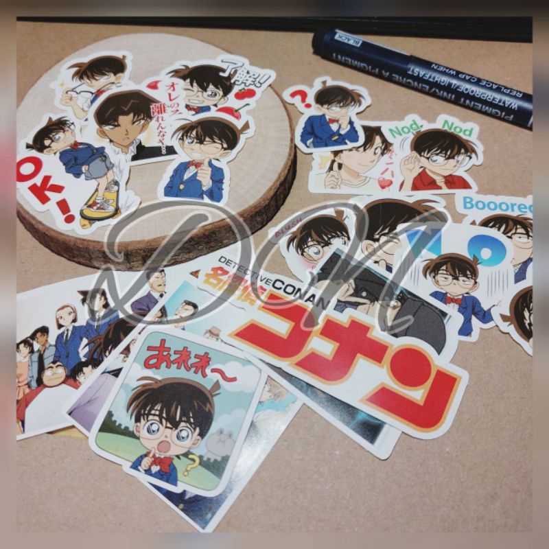 

Stiker kertas detektif conan 18pcs sticker kertas glossy karakter anime
