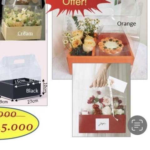 

Mika Handy Box 1510 Kotak Aesthetic Florist Bouquet Kado Hadiah Gift - Black