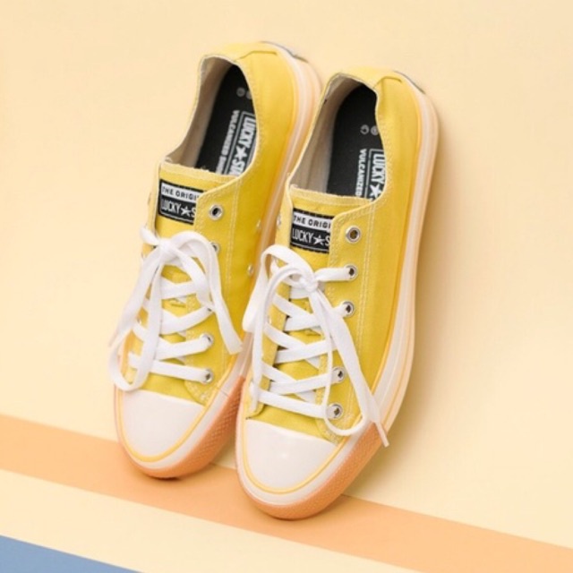 Lucky Star AF1 Low Yellow/Natural Sepatu Sneakers Canvas Kasual