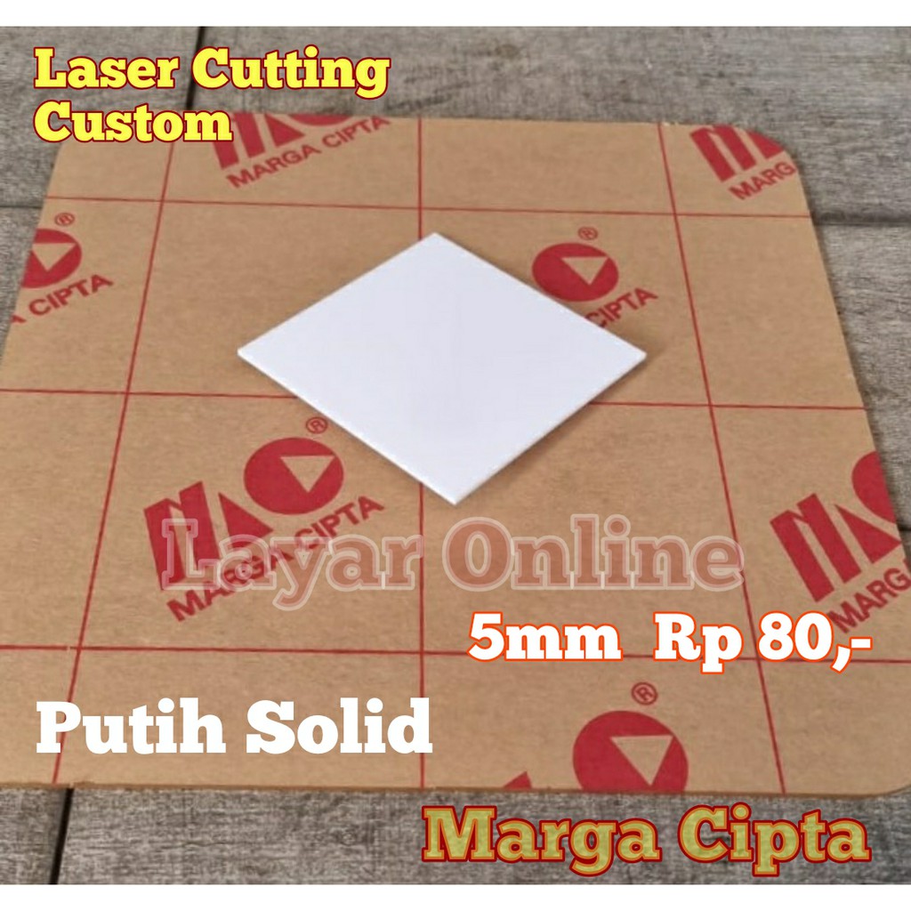 Akrilik Laser Cutting 5mm Custom Acrylic PUTIH SOLID 5 mm Potongan Lembaran