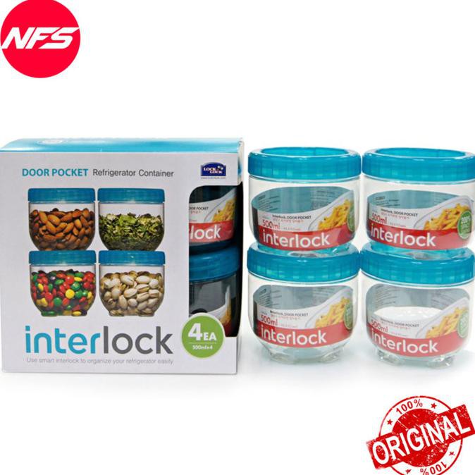 PROMO LOCK&LOCK INTERLOCK GIFT SET 4 PC INL301S2 FOOD CONTAINER/TOPLES AND N TERMURAH