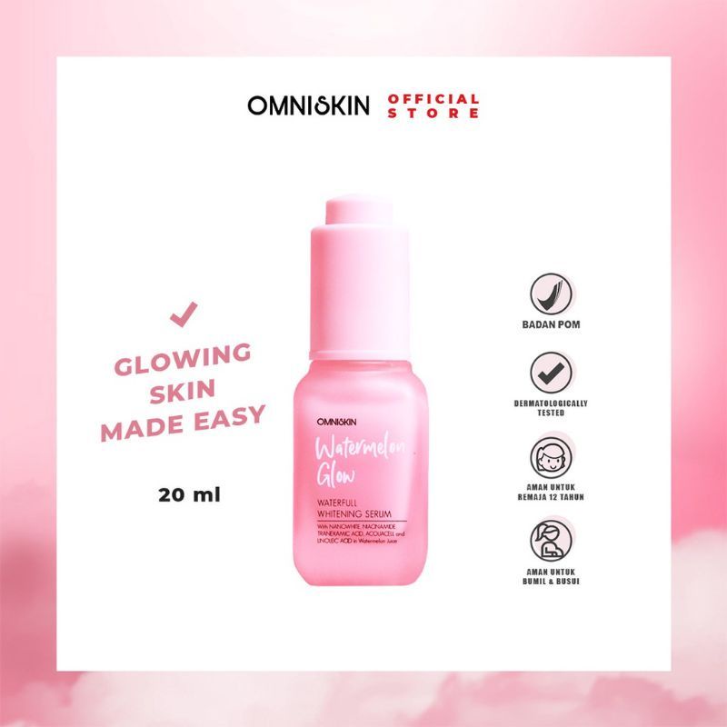 OMNISKIN Watermelon Glow Waterfull Whitening Serum 20ml Serum Pencerah Wajah