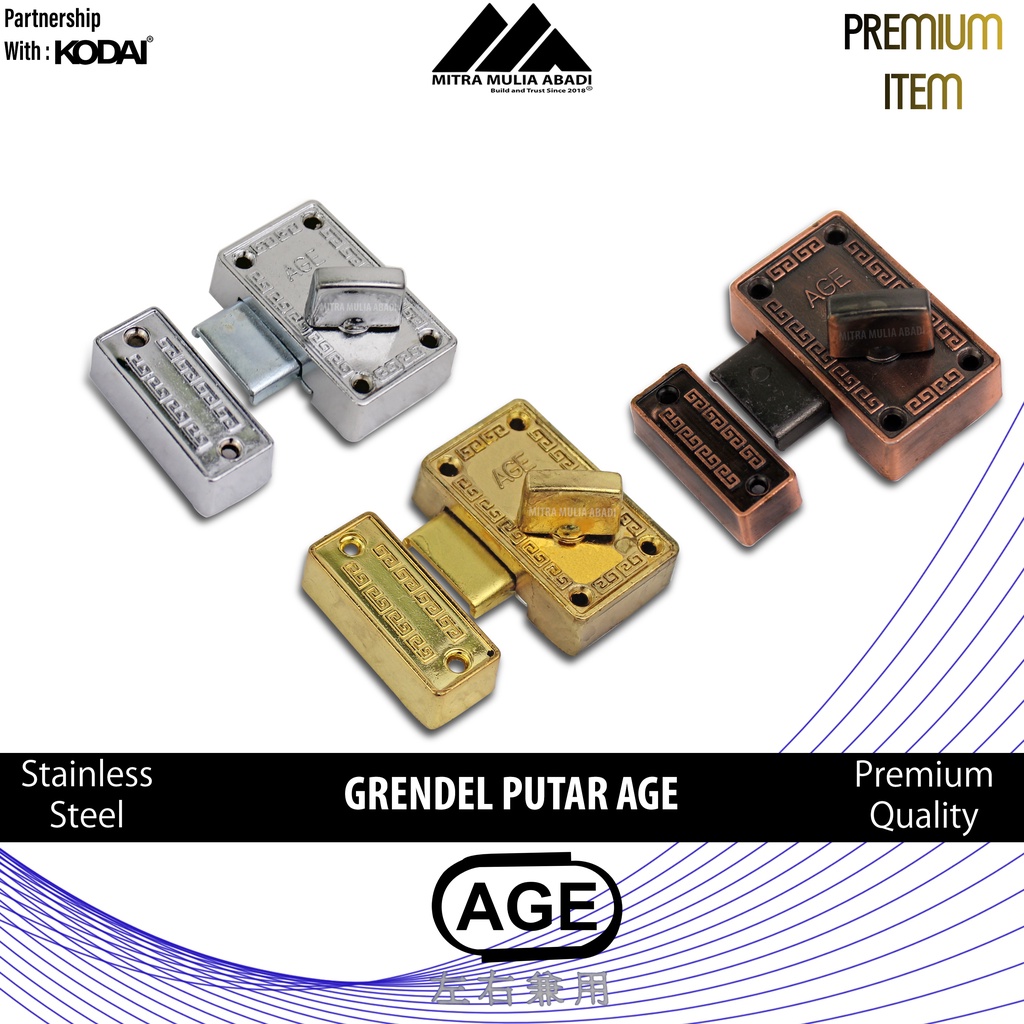 Grendel Putar Slot Pintu/Lemari 5cm I By AGE I Fullset