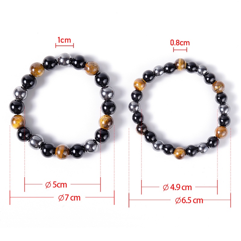 Gelang Manik-Manik Batu Obsidian Tiger Eye Warna Hitam Untuk Pria Dan Wanita