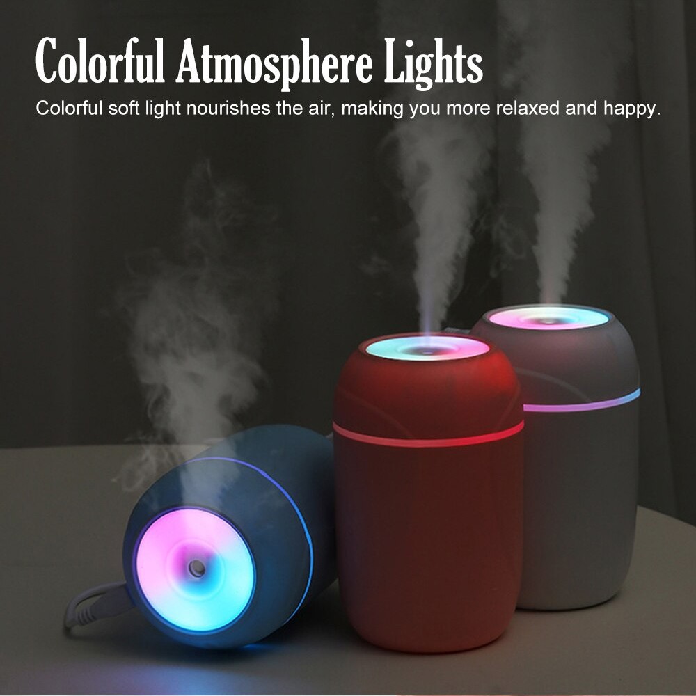 Air Aroma Mini Humidifier Pink 300Ml Aromatherapy Purifier Diffuser + free 1 oil