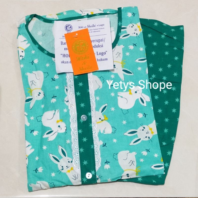 CP Full Kancing Hoki&Sheila LD110 Baju Tidur Piyama Standart [Part 1]-RabbitStar HS Hijau