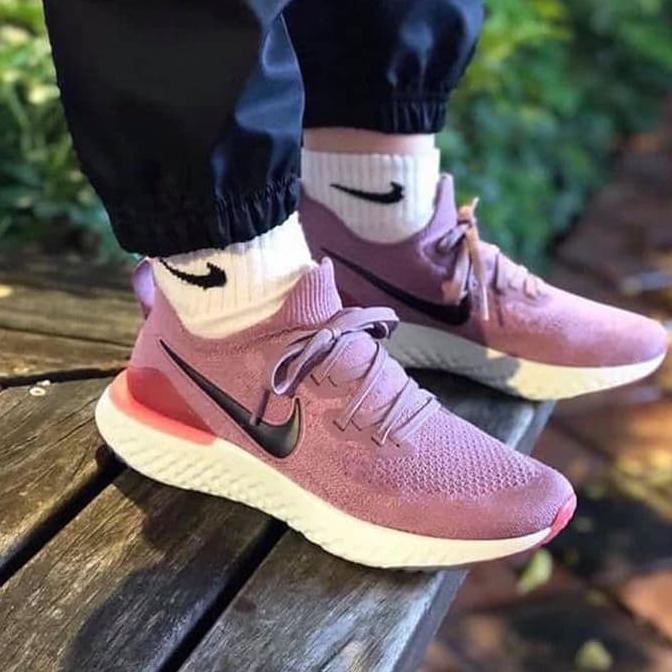 Respon Cepat Nike Epic React Flyknit 2 Plum Dust Premium Original ON SALE