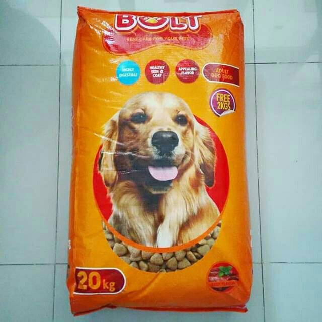 BOLT DOG 10KG RASA SAPI BEEF Bolt dog food isi 10kg  makanan anjing jenis kering dry