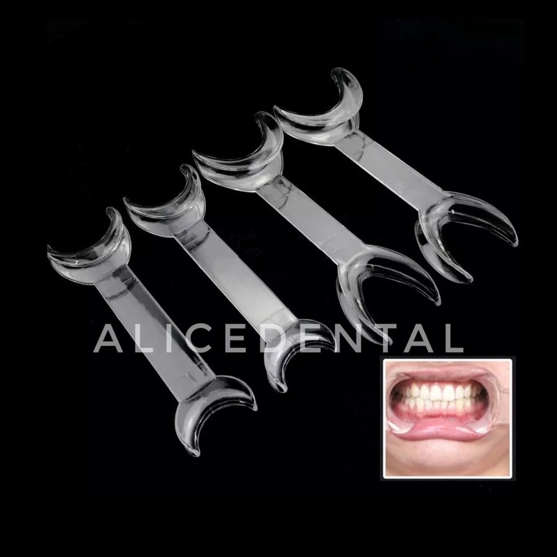 Dental cheek retractor V U T retraktor fish tail bening transparan lip mouth opener pembuka mulut