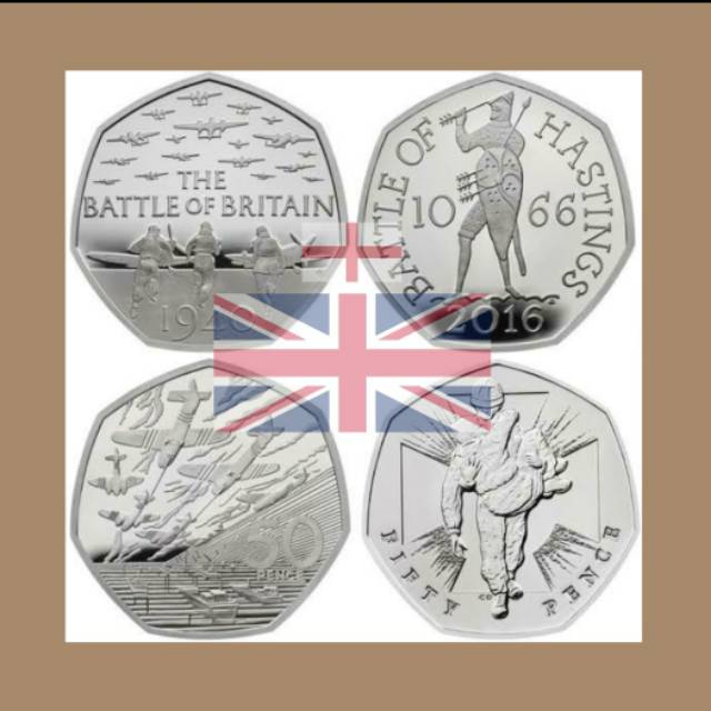 KOIN INGGRIS ENGLAND 50 PENCE COMMEMORATIVE 1 KEPING COIN GREAT BRITAIN QUEEN ELIZABETH II