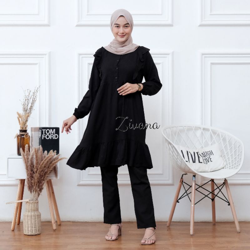 FELI TUNIK RAYON TWILL / Tunik Wanita Rayon Twill / Tunik Polos / Tunik BUSUI / Tunik Lebaran