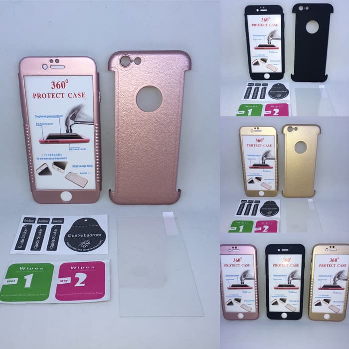 Iphone 6 Plus / 6s Plus Case 360 Leather Style + Tempered Glass