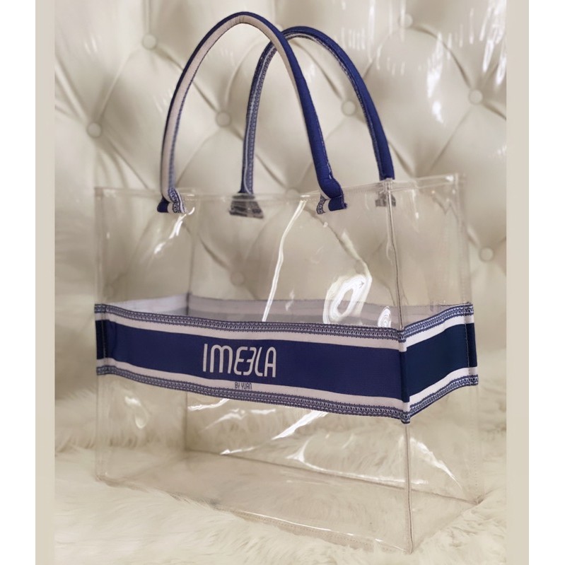 Tas Tote Bag Totebag Mika Transparan Custom Nama Totbag Handbag Hand Bag Wanita