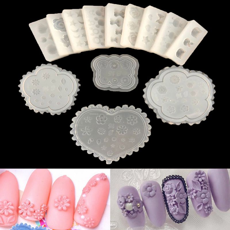 Siy Cetakan Bentuk Bunga 3d Bahan Silikon Untuk Dekorasi Nail Art