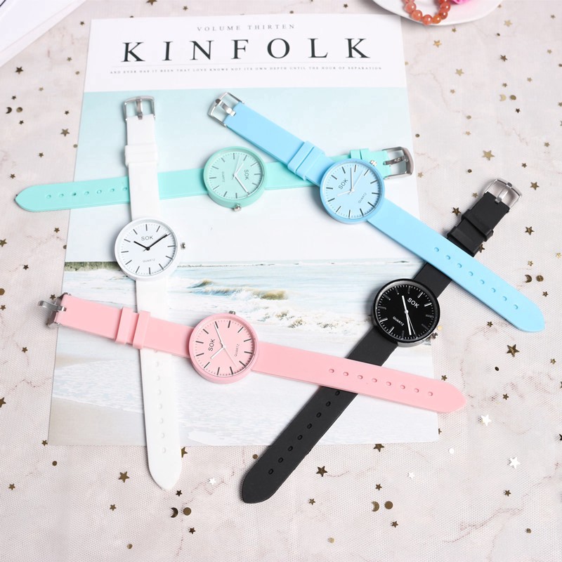 Jam Tangan Korea Wanita Style Simple Girl Casual Jelly High Best Quality