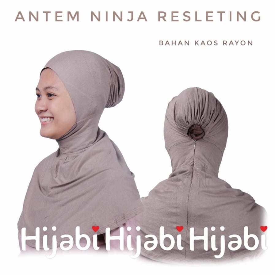 Inner Hijab Antem Ninja Resleting Anti Tembem Ciput Ninja Bahan Kaos Rayon Premium