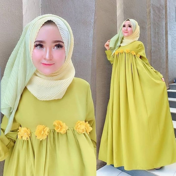 Jual GAMIS SYARI NAZWA DRESS MUSLIM WANITA VG Terlaris