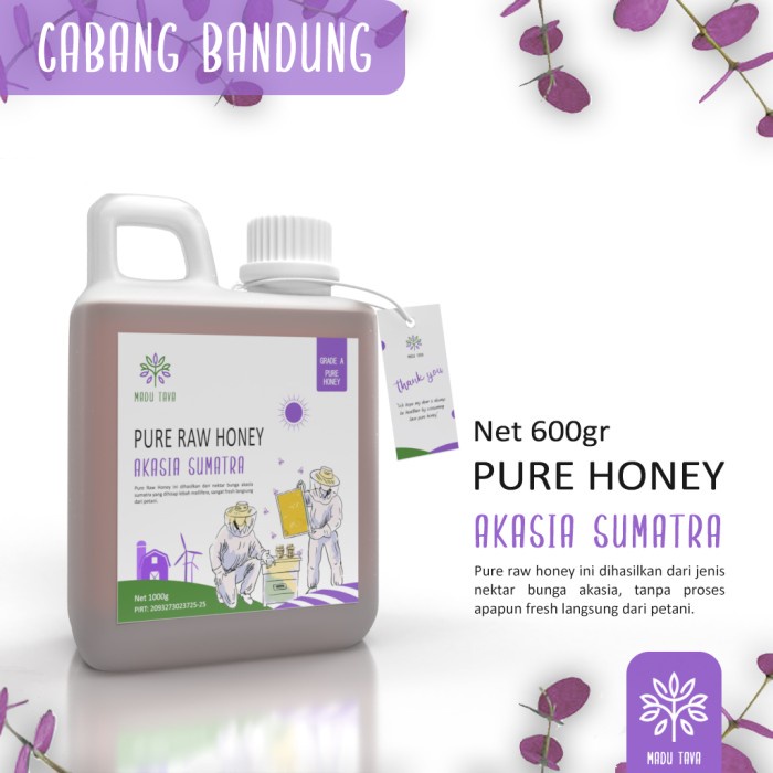 

jual Madu Murni Asli Tava 600gr Nektar Akasia Sumatra 100% Pure Raw Honey
