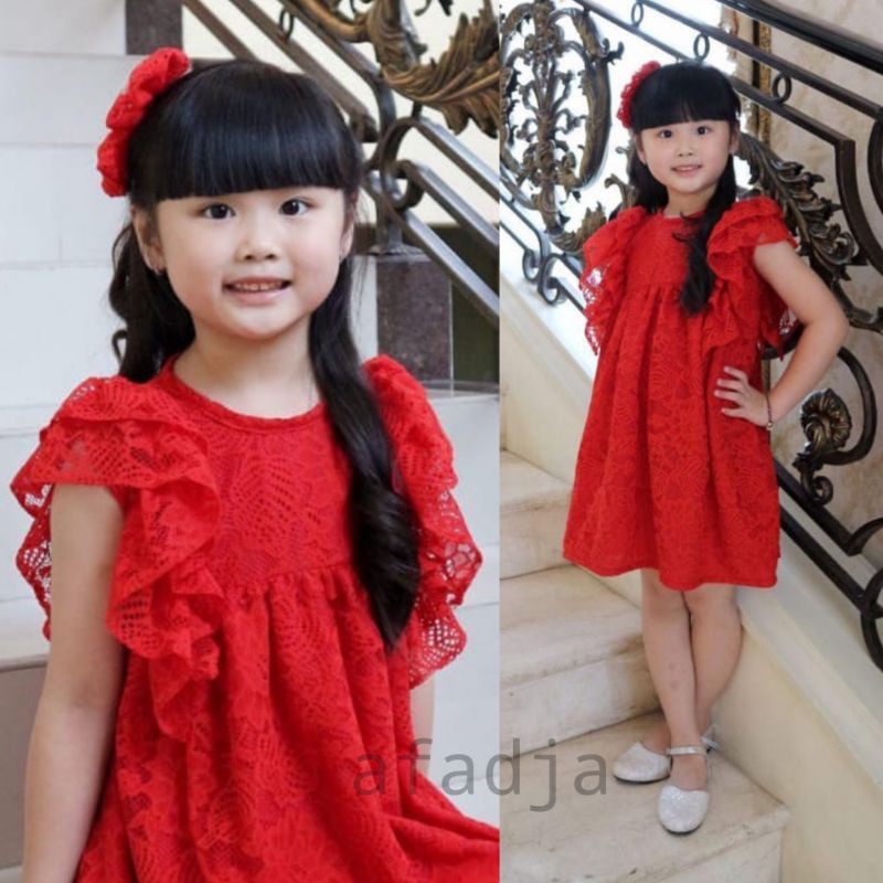 BISA COD - BAJU KASUAL DRESS PESTA BROKAT COUPLE ANAK IBU BUNDA DEWASA PEREMPUAN KHAIRA NATAL